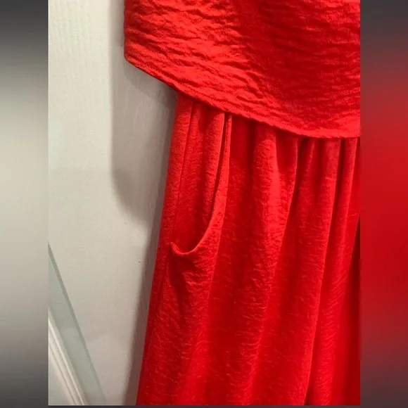 Tyche Red One-Shoulder Jumpsuit - Picture 3 of 5